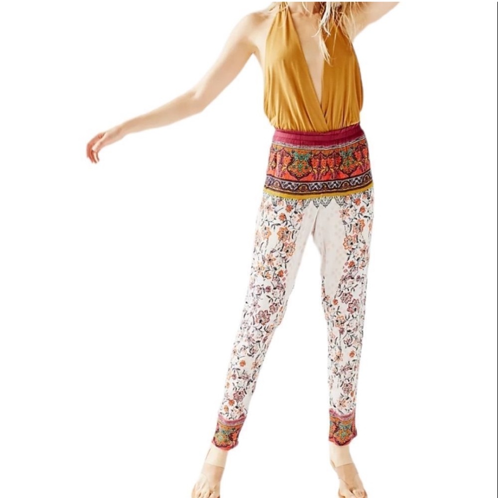 Free People Multicolour Floral Joggers Pants Lightweight Bohemian Boho Size: S